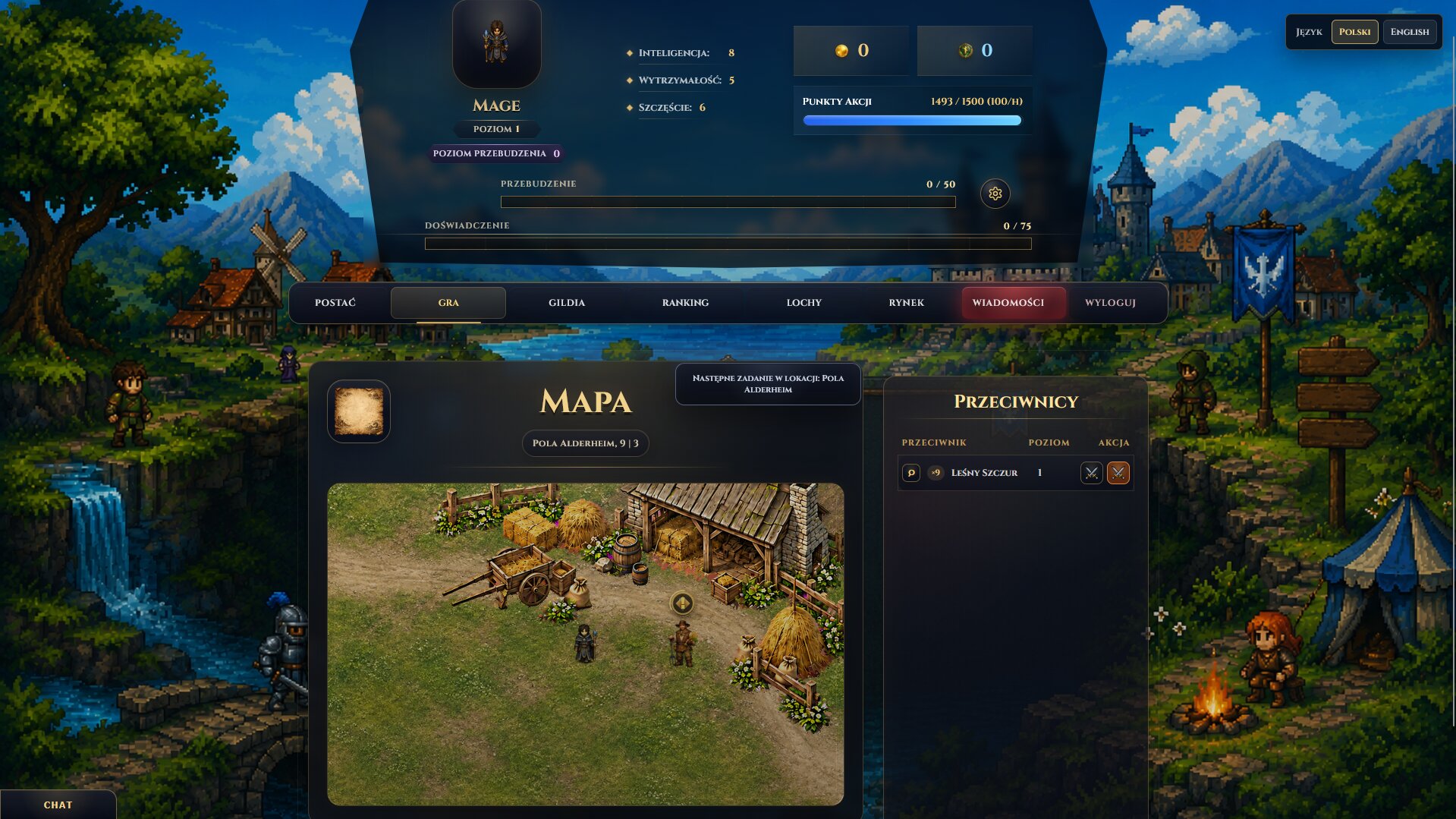 Gry Velderis – polskie fantasy MMORPG w przeglądarce - mapa świata