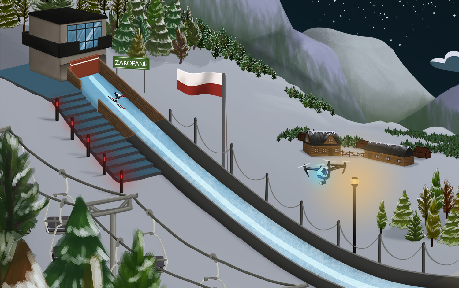 Ski Jump Simulator - gra skoki narciarskie online game