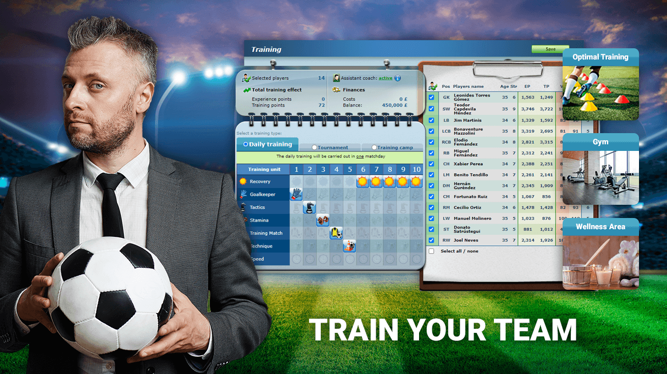 Online Football Manager - menadżer piłkarski - gra piłka nożna - kariera piłkarza