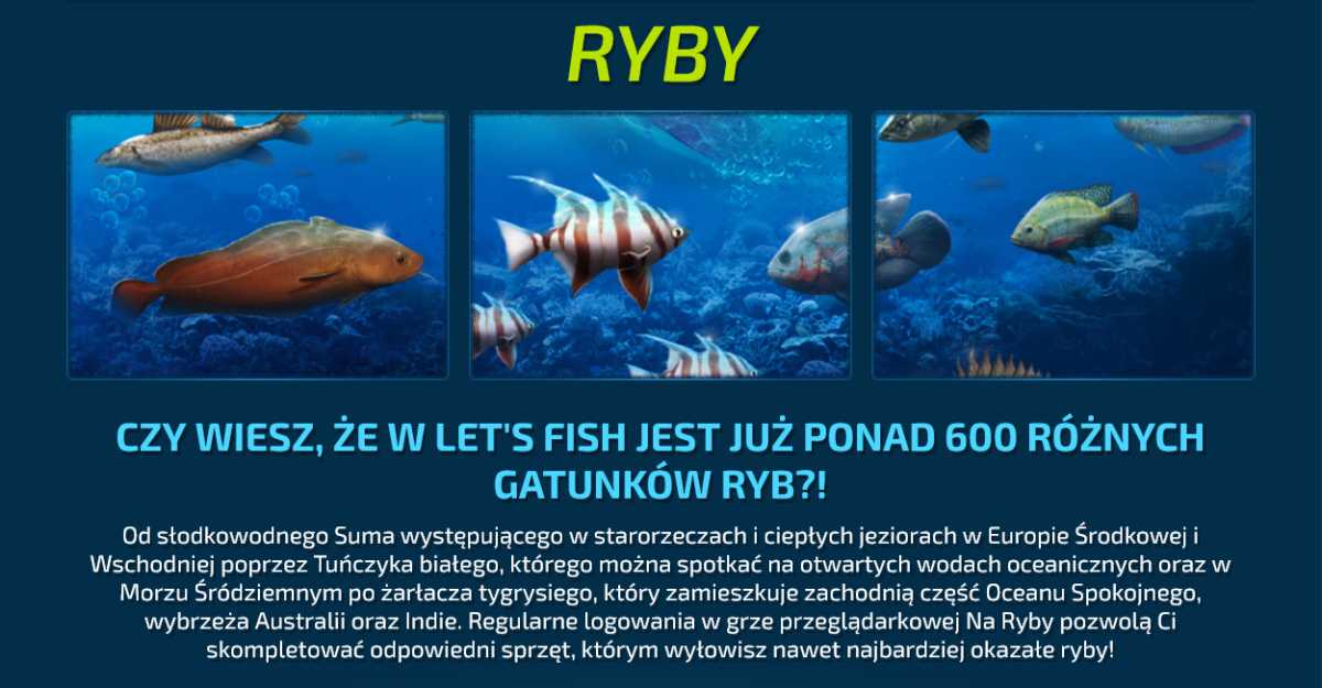 Let's Fish zręcznościowa gra łowienie ryb