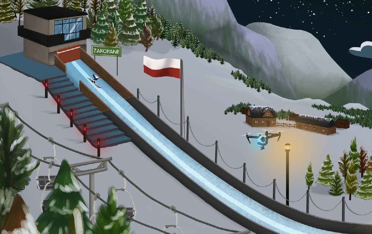 Ski Jump Simulator gry skoki narciarskie na przeglądarkę skocznia Zakopane