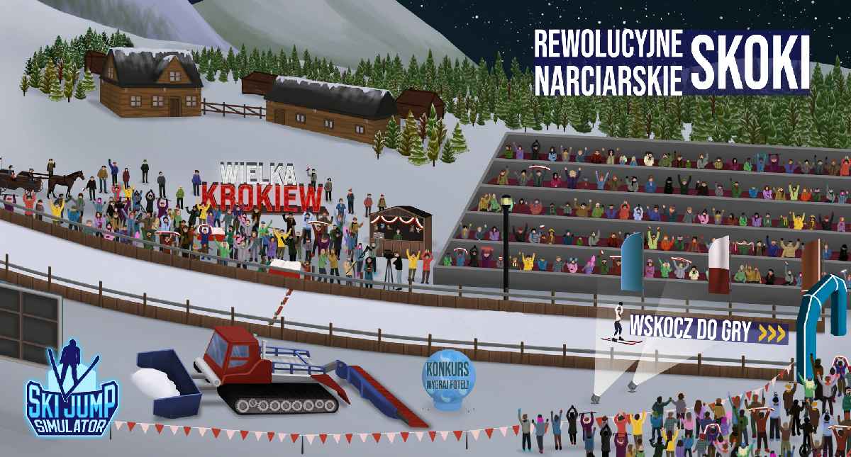 Ski Jump Simulator - najlepsze gry skoki narciarskie online skocznia Wielka Krokiew