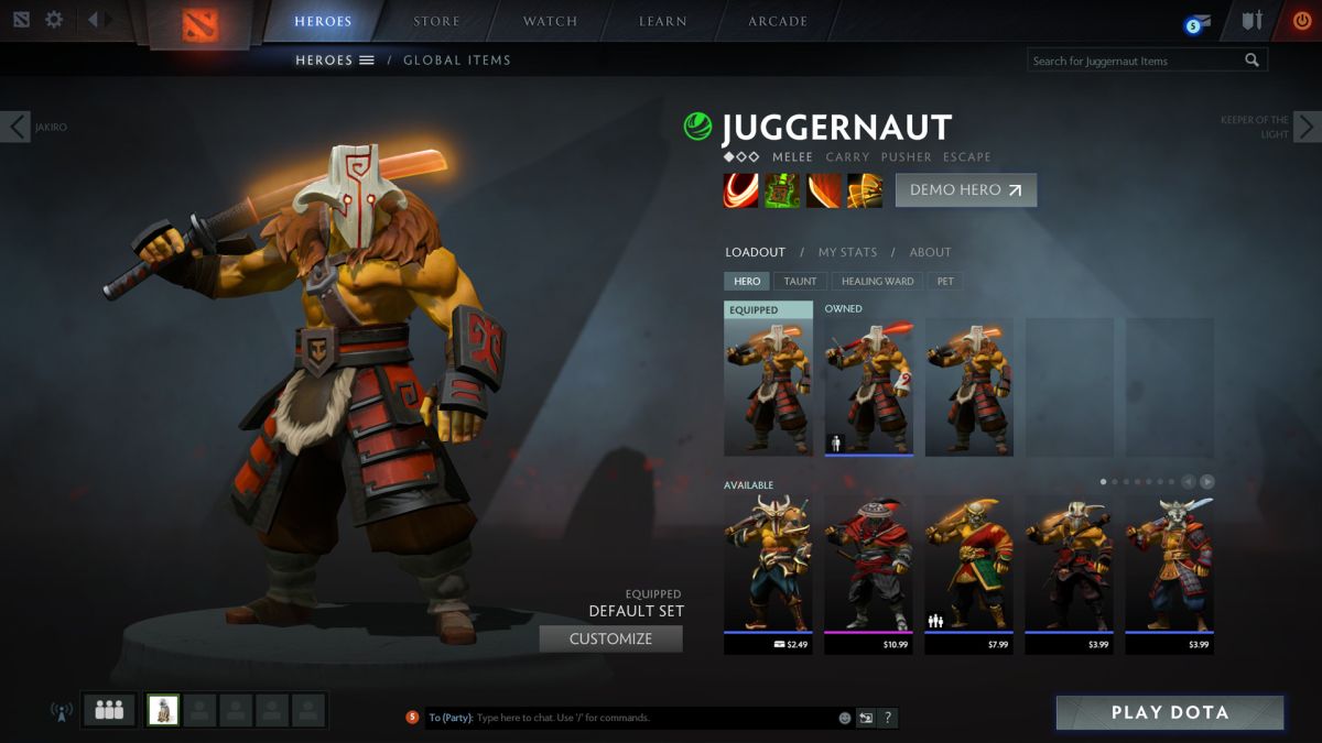 DOTA 2 Pudge Juggernaut postaci skórki