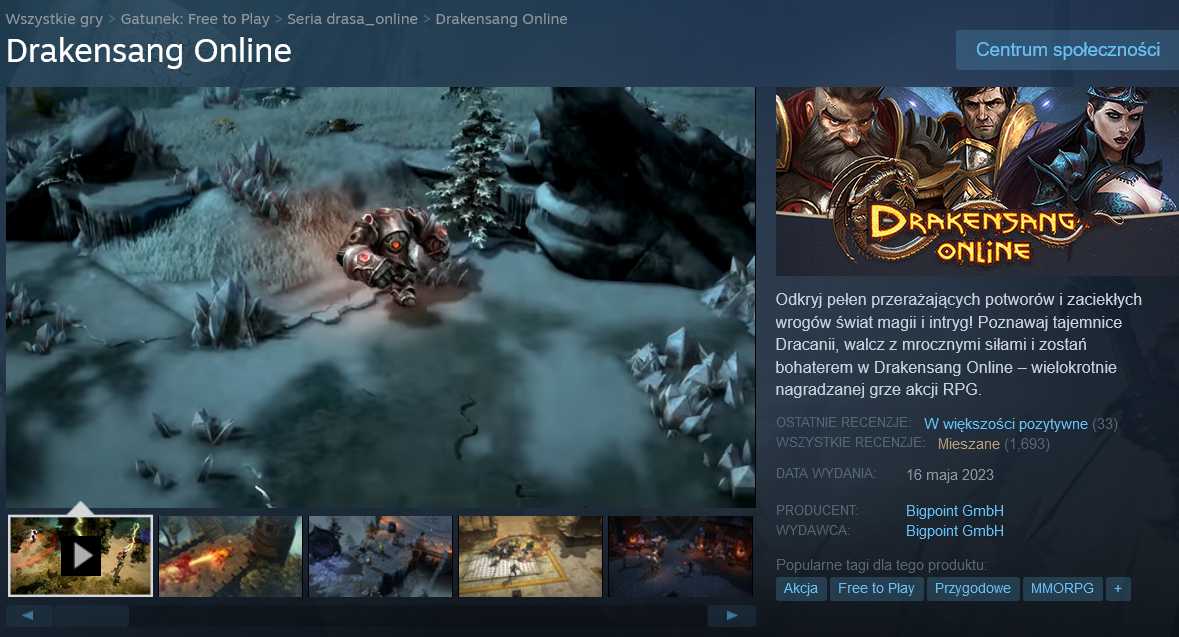 Drakensang Online gra fantasy MMORPG Steam