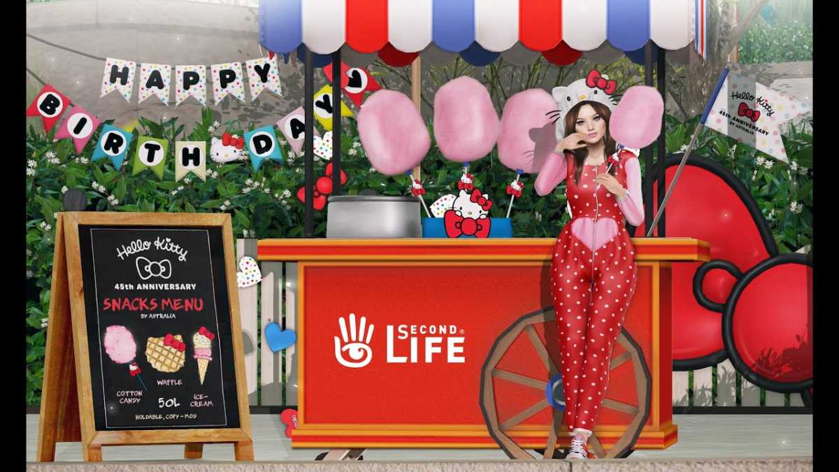 Second Life gra na przeglądarkę Hello Kitty urodziny