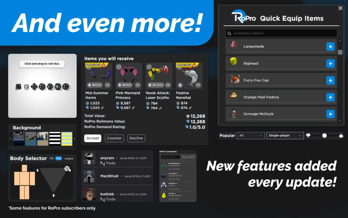 Ropro Roblox extension na przeglądarkę