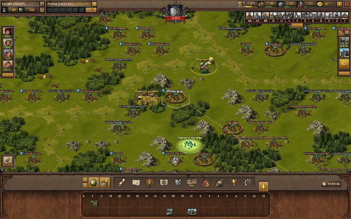 Tribal Wars 2 gra interfejs Mapa świata wioski farmy