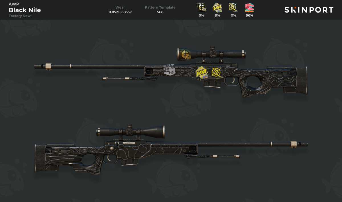 CS2 fajne skiny na AWP Black Nile