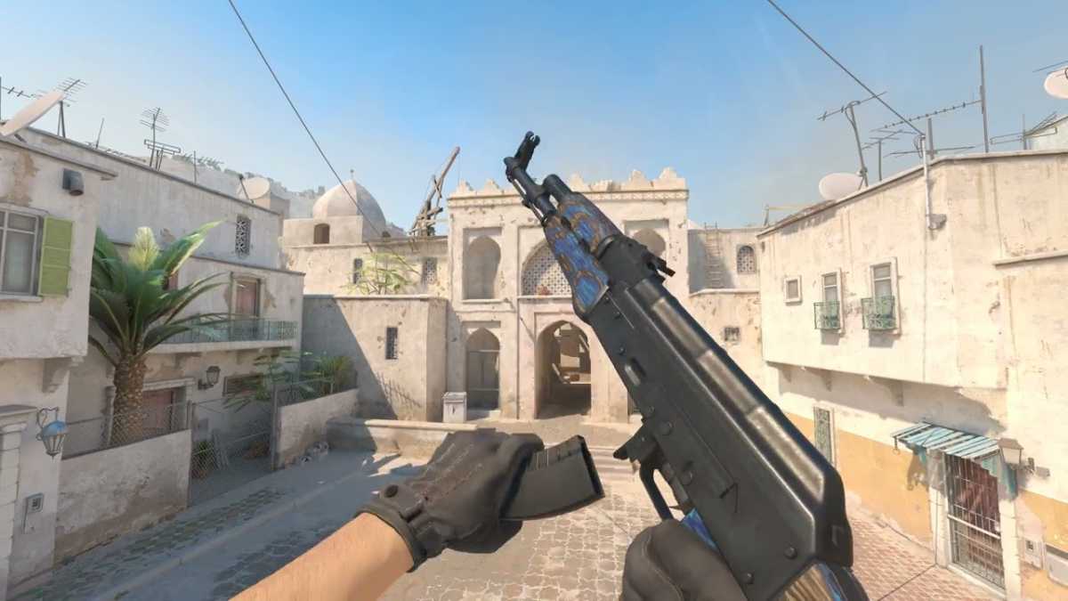 CS2 gra skórki AK-47 Blue Laminate