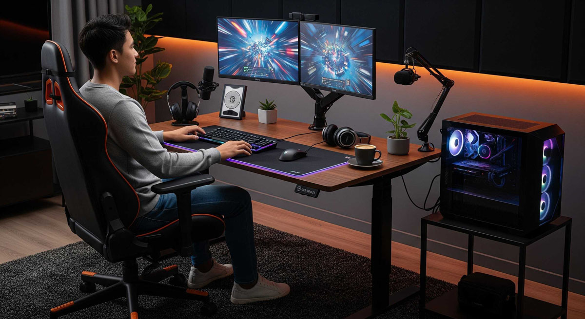 Gamingowy setup - kąt do gier - biurka gamingowe