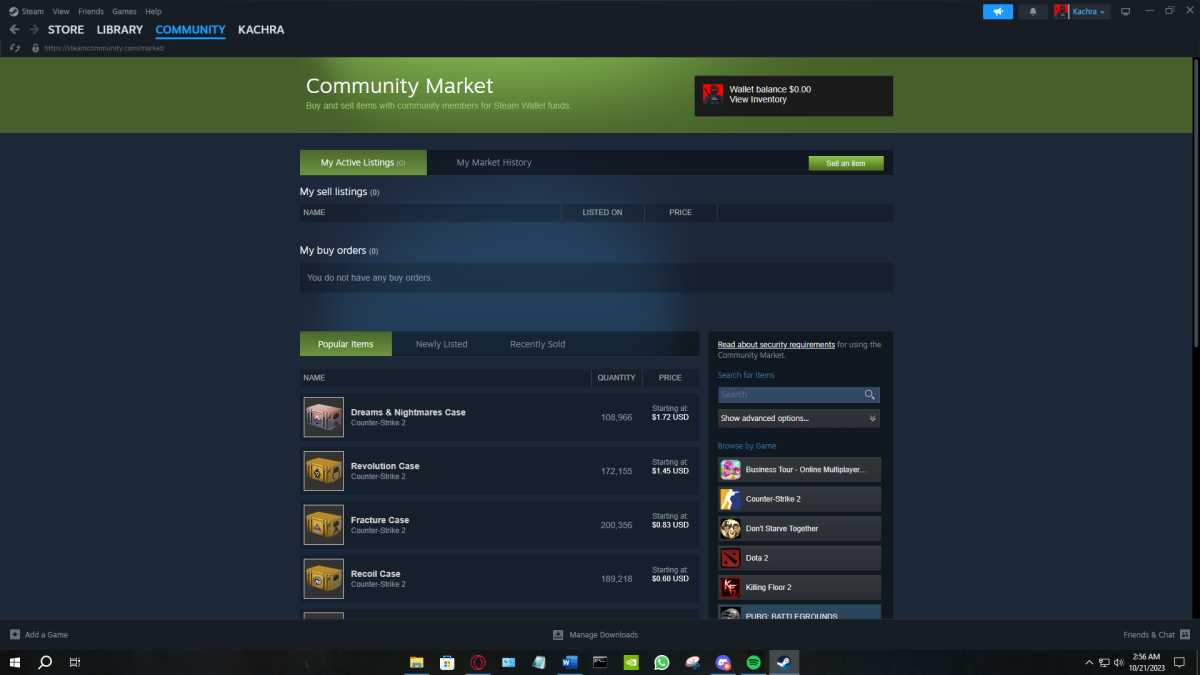 Rynek społeczności Steam skiny CS GO 2