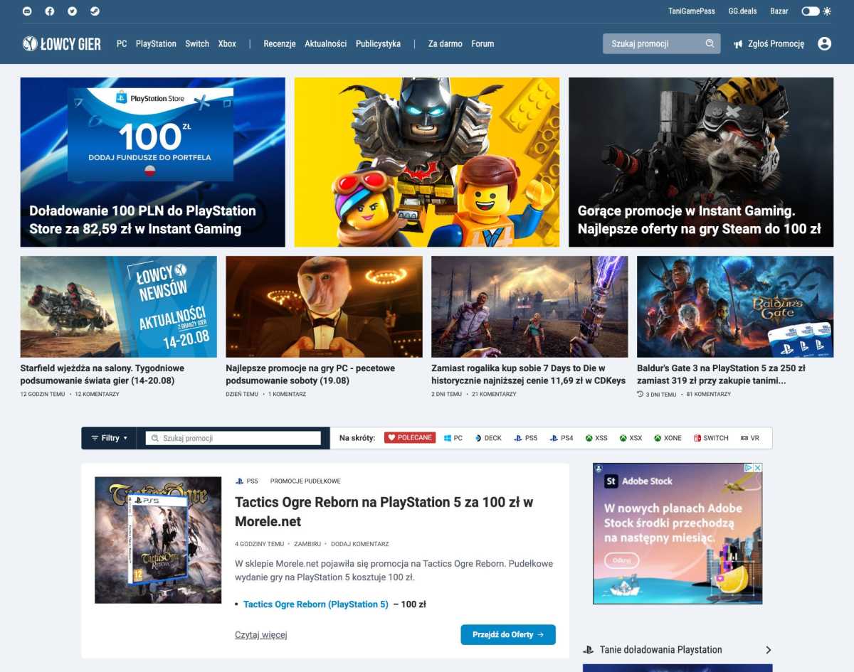 Łowcy Gier Game Pass za 1 zł fajne oferty tanie klucze i gry