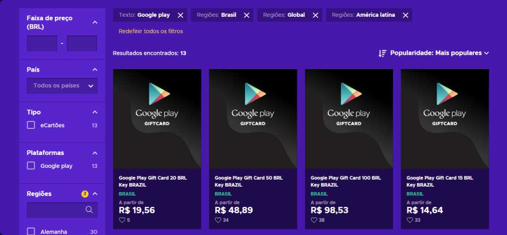 Doładowanie Google Play na Eneba