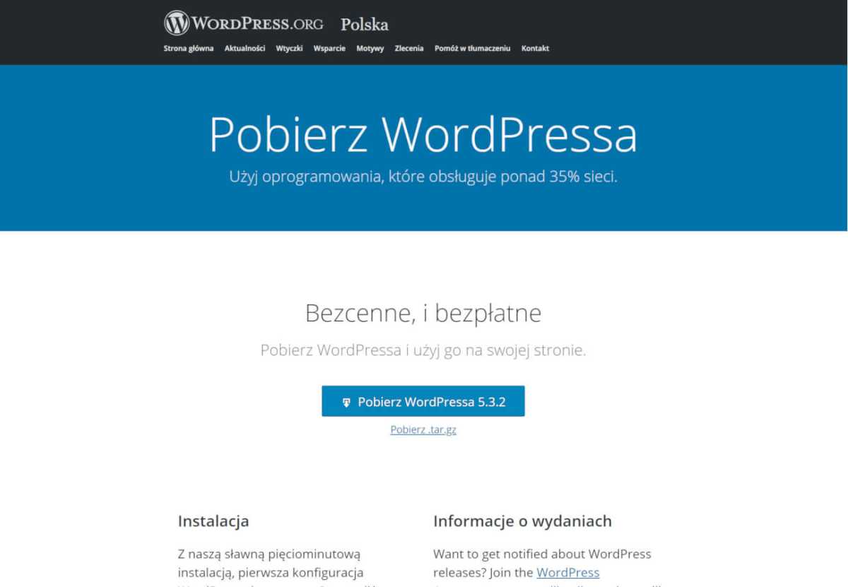 Strona WordPress CMS marketing e-commerce