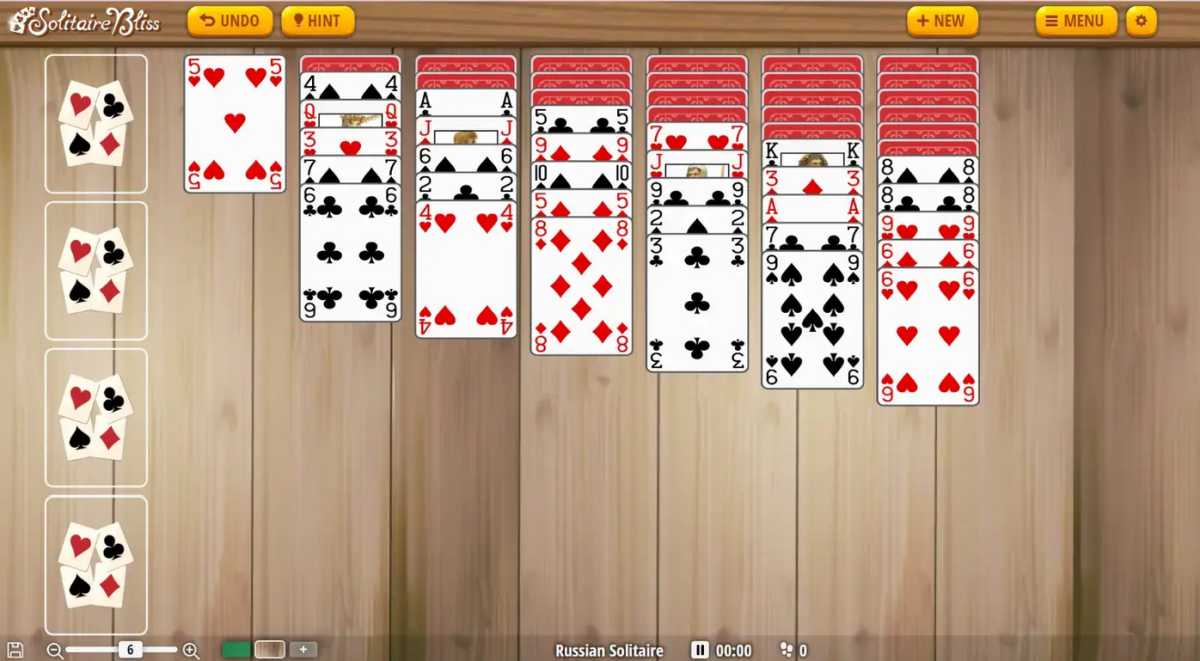 Pasjans Pająk gra karciana poziomy trudności