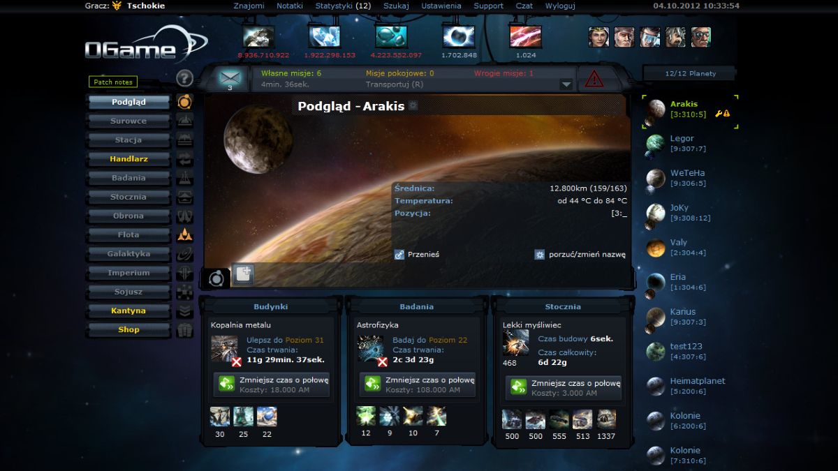 OGame gra statki kosmiczne strategia sci-fi online