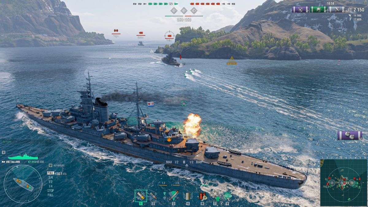 World of Warships gra okręty bitwy morskie strzelanka online
