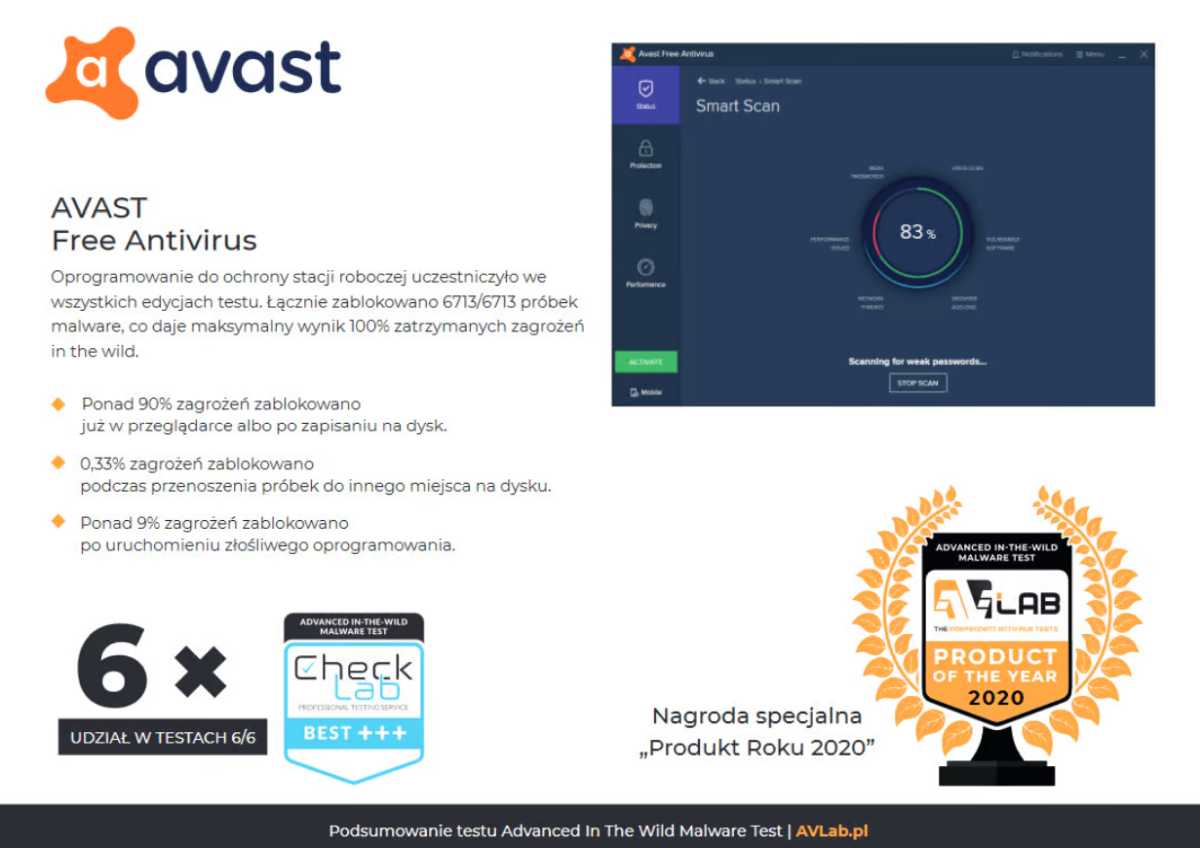 Avast Antywirus aplikacja mobilna na smartfona
