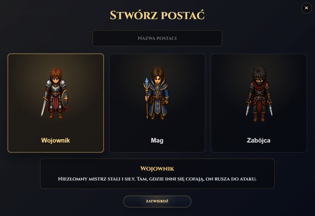 Trzy klasy postaci w Velderis: Wojownik, Mag i Zabójca